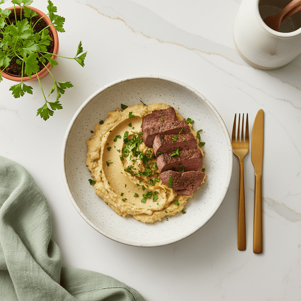 Faux filet purée maison